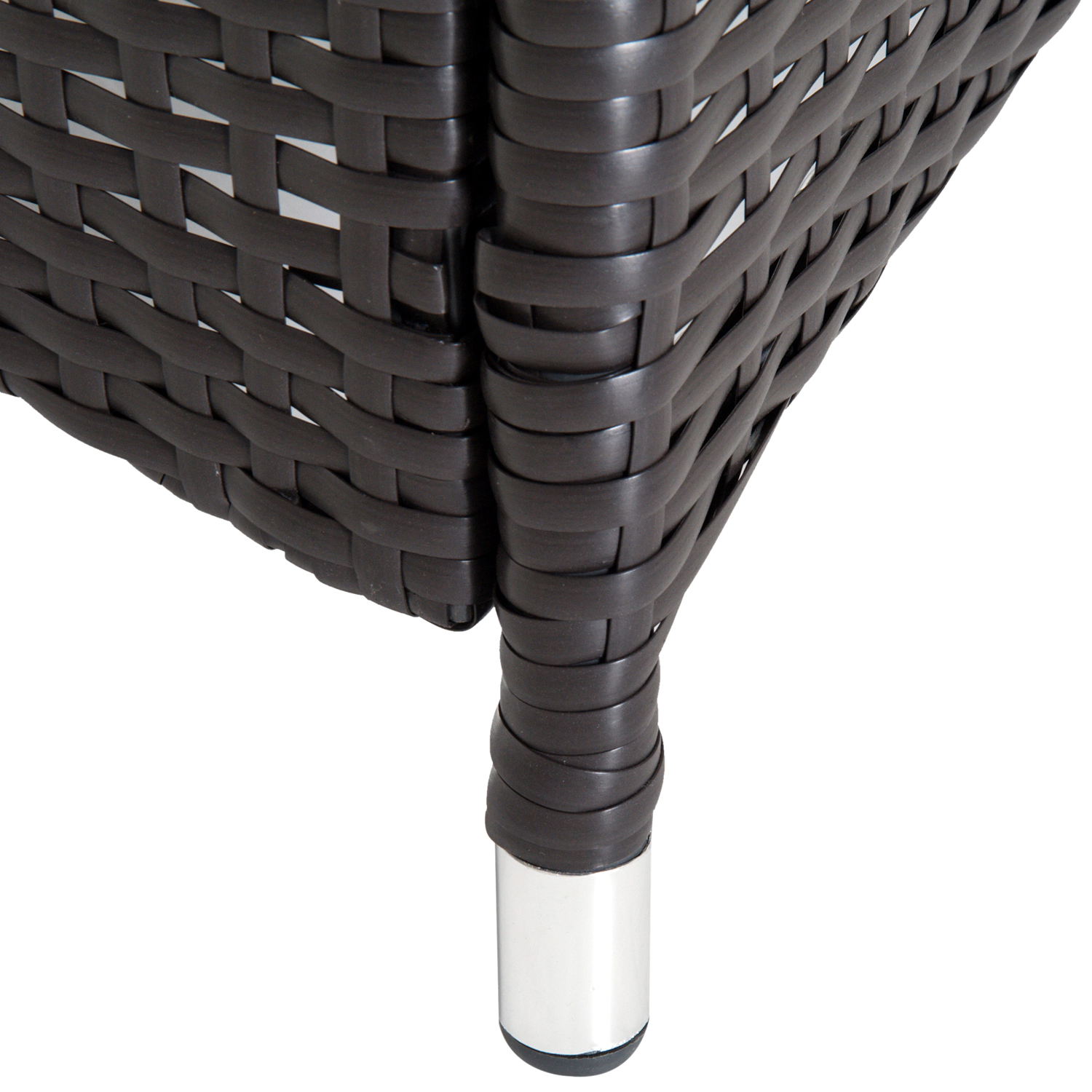 Outsunny Outdoor Rattan Wicker Chaise Lounge Chair With Dark Coffee for